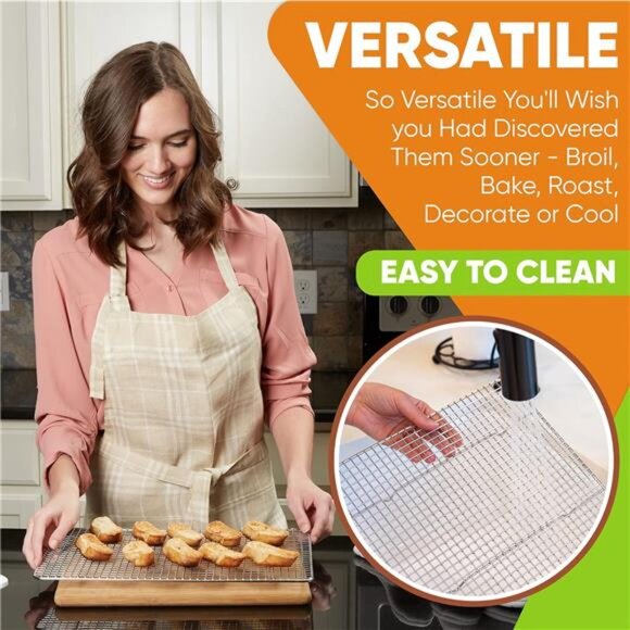 Spring Chef 10 x 15 Inch Stainless Steel Cooling Rack for Cooking & Baking - - Picture 4 of 6